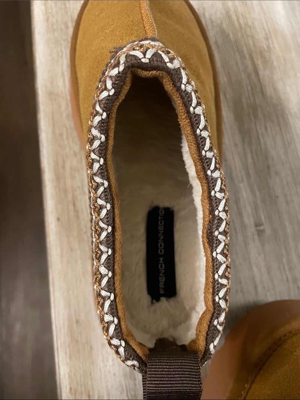 French Connection - Women’s Platform Slip-On Clog in Camel Brown - Picture 6 of 11